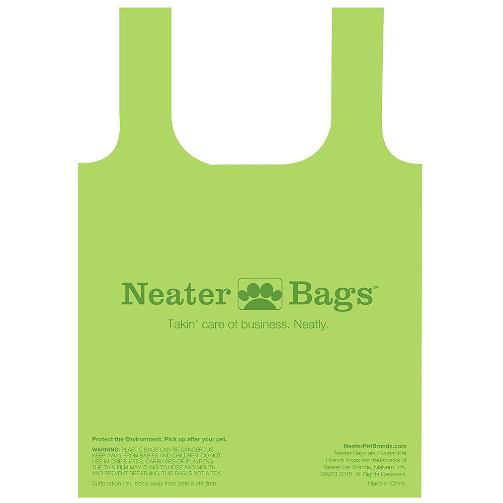 Neater Bags feature tie handles for secure disposal after a walk.