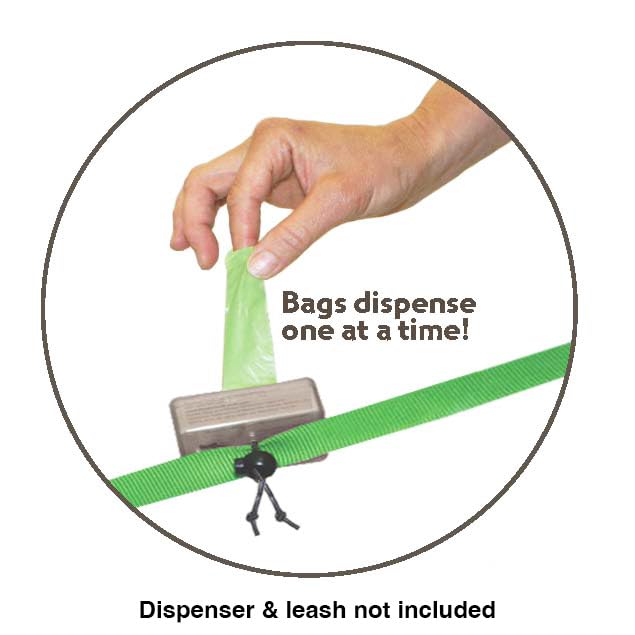 Neater Bags fit inside dispensers for clutter-free storage and easy access.