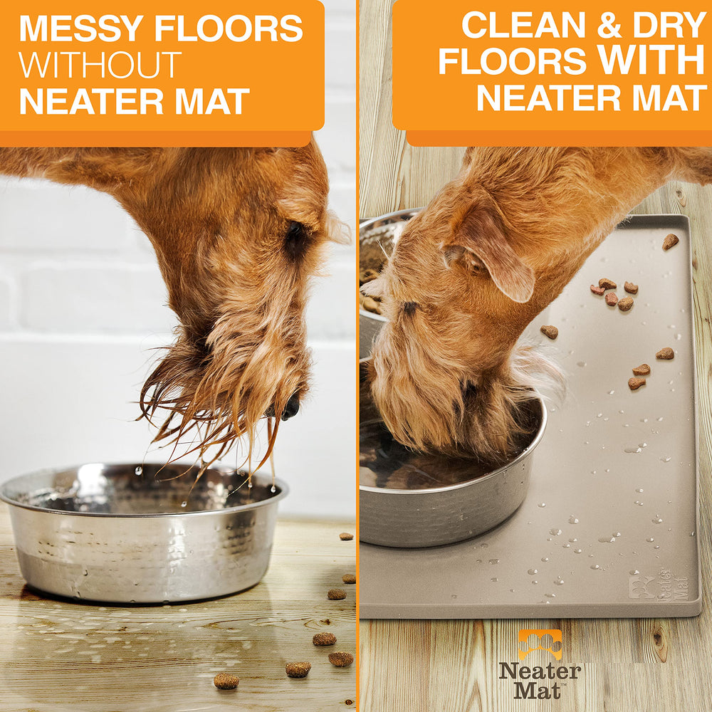 Neater Mat easy-clean surface makes spills easy to wipe