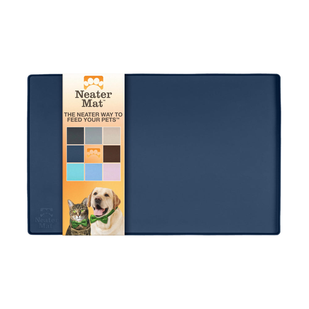 Neater Mat under bowls protects floors from spills during meals.