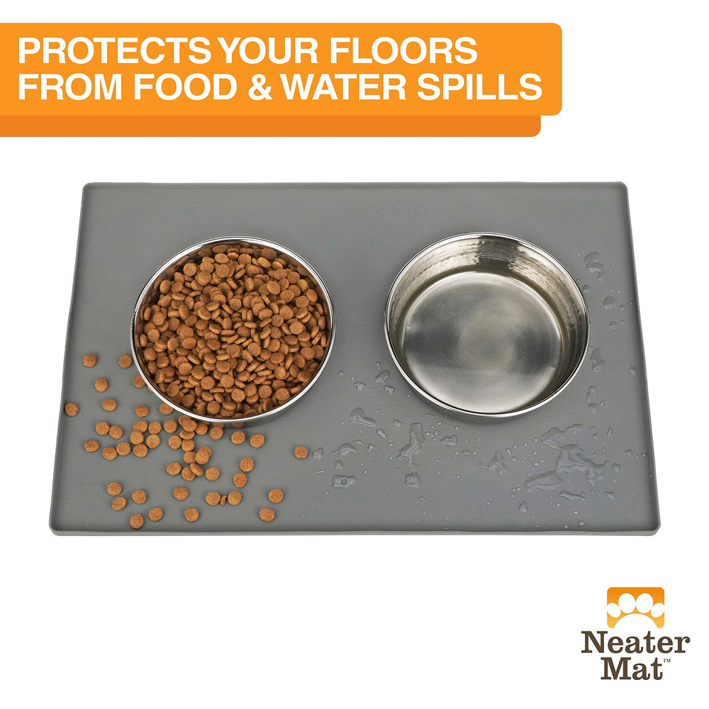 Neater Mat by Neater Pet Brands shows waterproof silicone for spill protection.