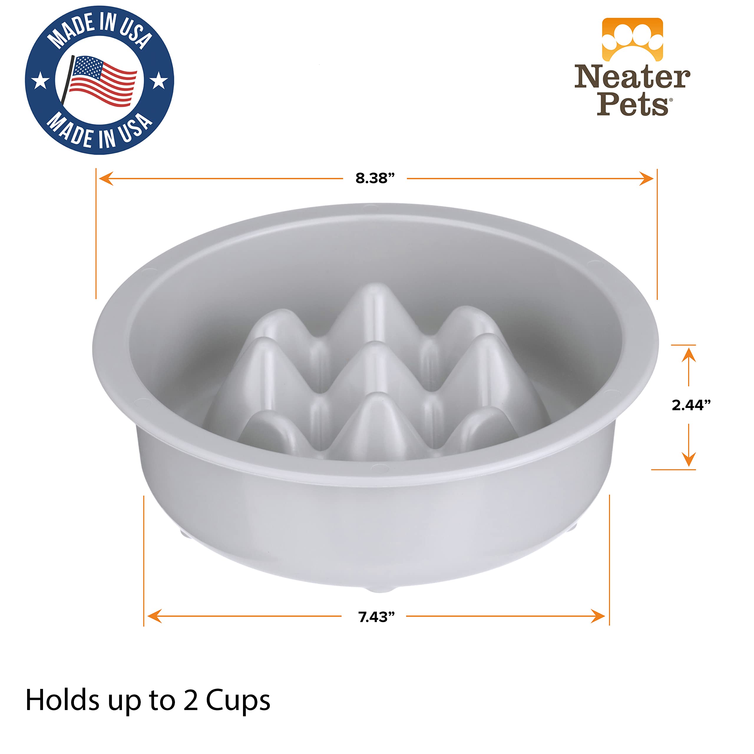 Neater Pet Brands The Niner slow feed bowl inside Neater Feeder for controlled portions