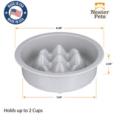 Neater Pet Brands The Niner slow feed bowl inside Neater Feeder for controlled portions