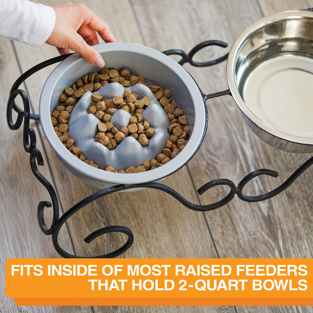 Neater Pet Brands The Niner slow feed bowl used outside a feeder for versatile dining