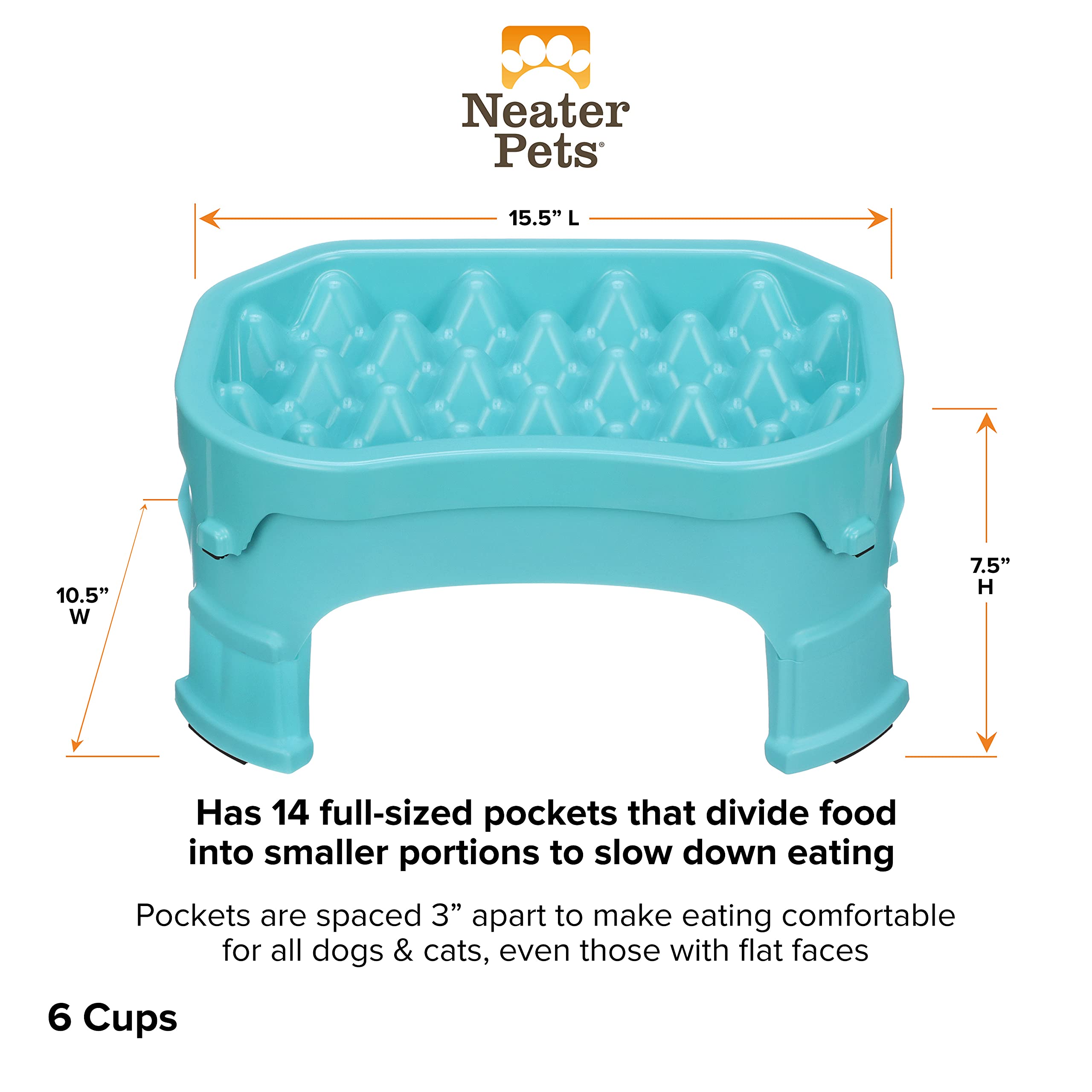 Neater Pet Brands raised slow feeder bowl USA-made and dishwasher safe