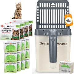 Neater Scooper bin closed shows mess-free setup for a single-cat home.