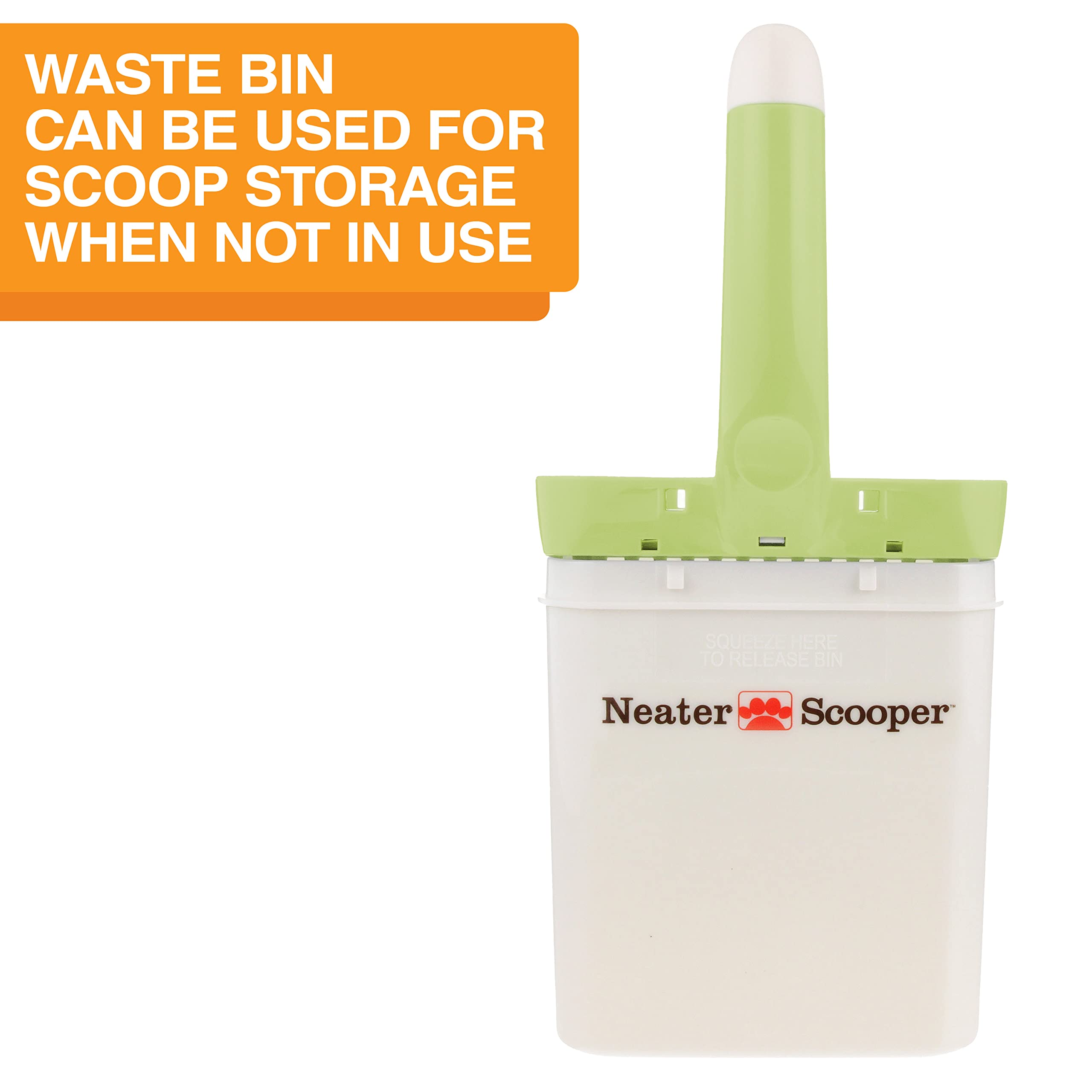 Neater Scooper bin dimensions reveal compact footprint for small spaces.