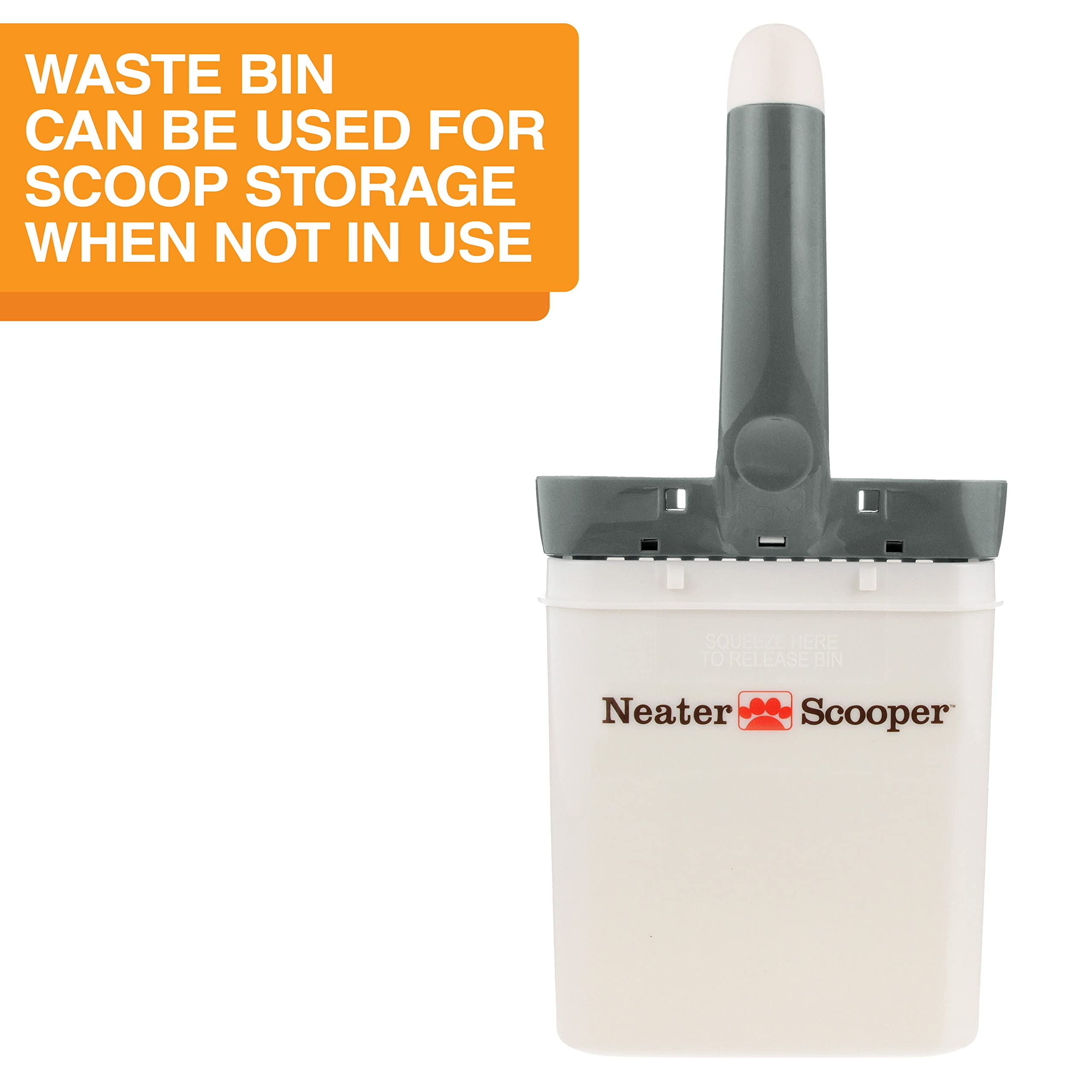 Patented Neater Scooper design highlighted for reliable performance.