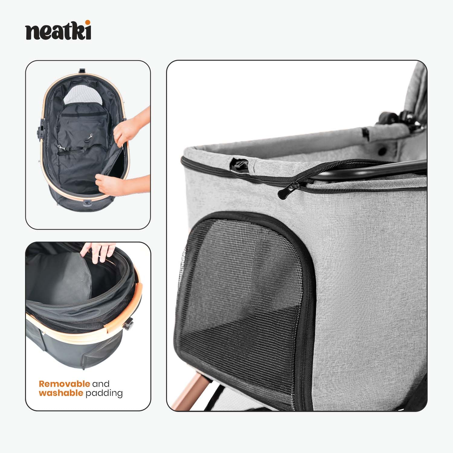 Neatki foldable pet stroller cup holder for beverages on walks