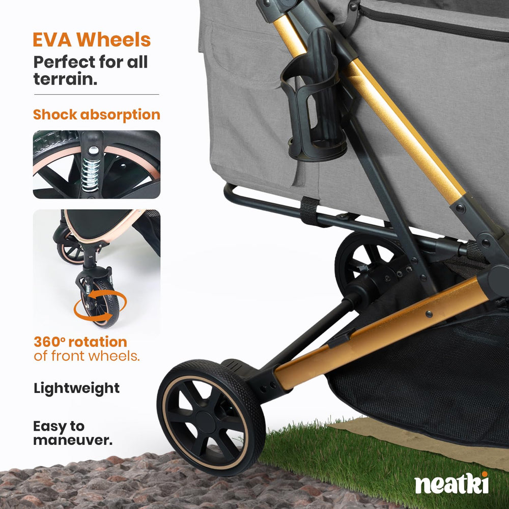 Neatki foldable pet stroller with one-click fold for fast setup and collapse