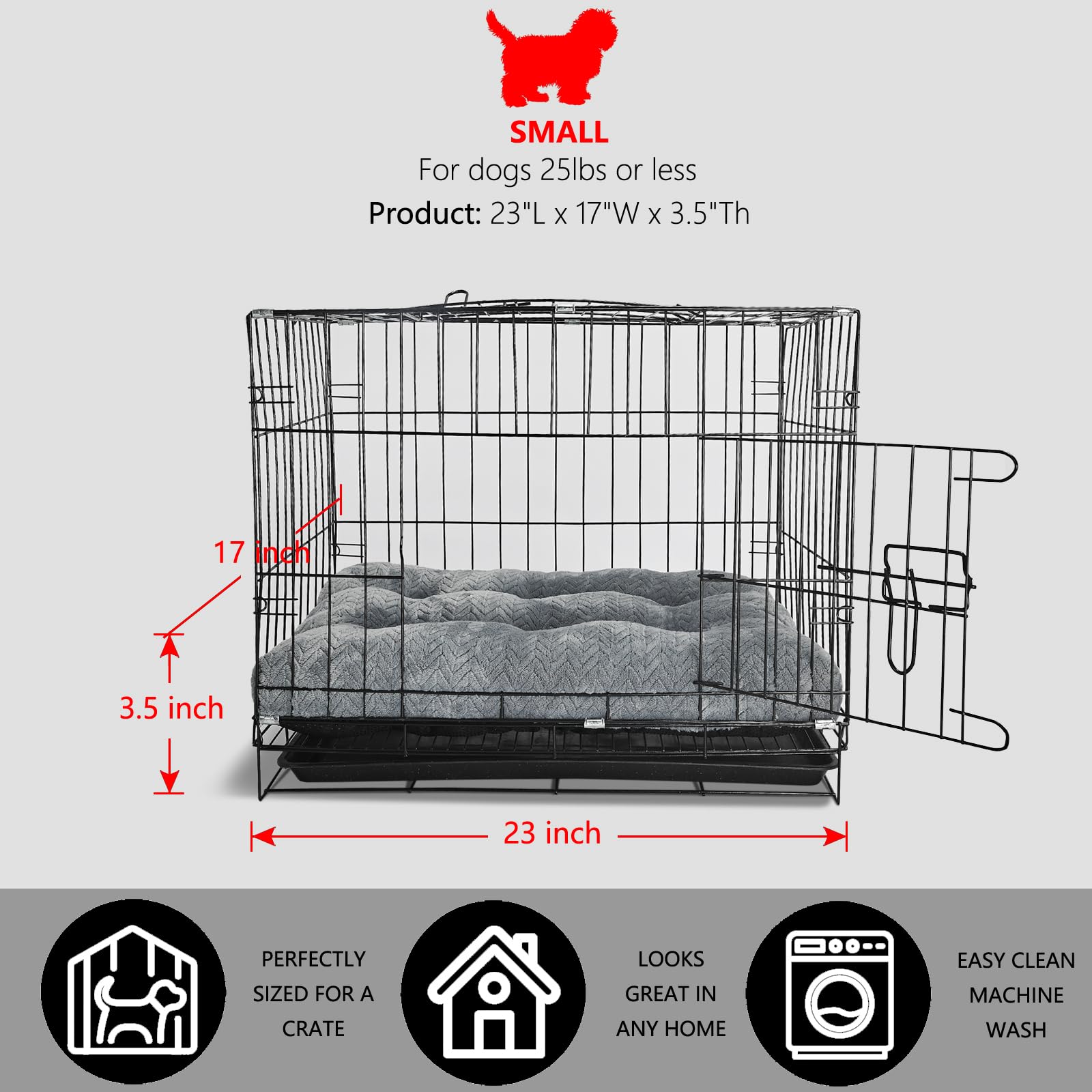 Necesitar dog bed kennel-multiuse shows versatile use in crate, car, and living spaces.