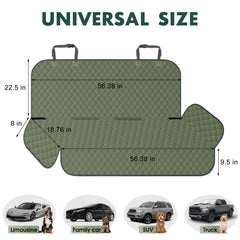 NECKORY backseat cover has anti-slip backing to keep dogs in place.
