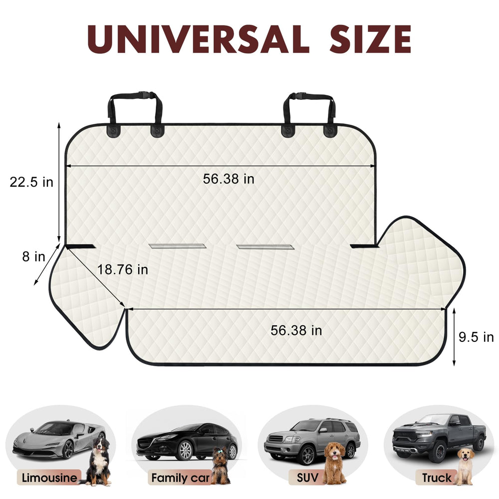NECKORY backseat cover anti-slip backing keeps dogs secure during drives