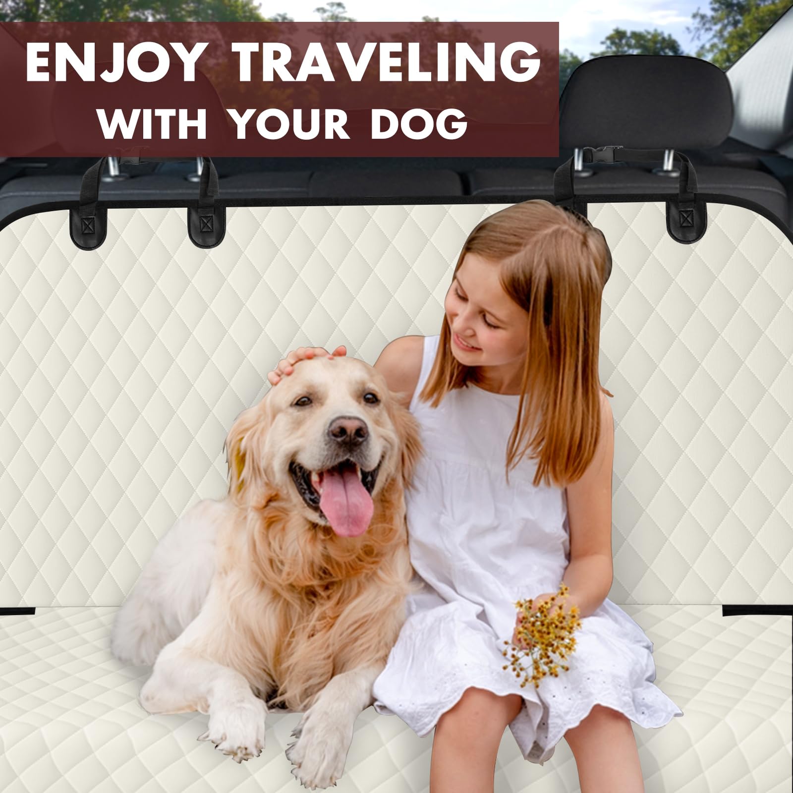 NECKORY rear seat protector ideal for muddy paws after outdoor adventures
