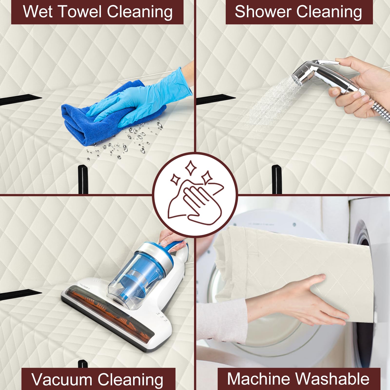 NECKORY easy-clean cover cleans with damp cloth or vacuum