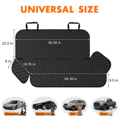 NECKORY backseat cover with non-slip backing and seat anchors prevents shifting