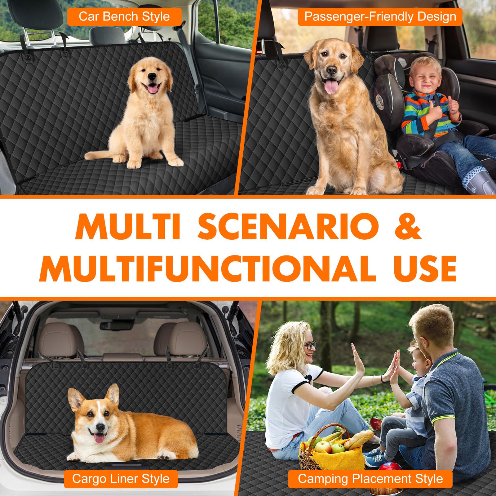NECKORY backseat cover protects against scratches and fur mess