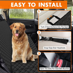 NECKORY backseat cover side elastic bands securing edges for a snug fit