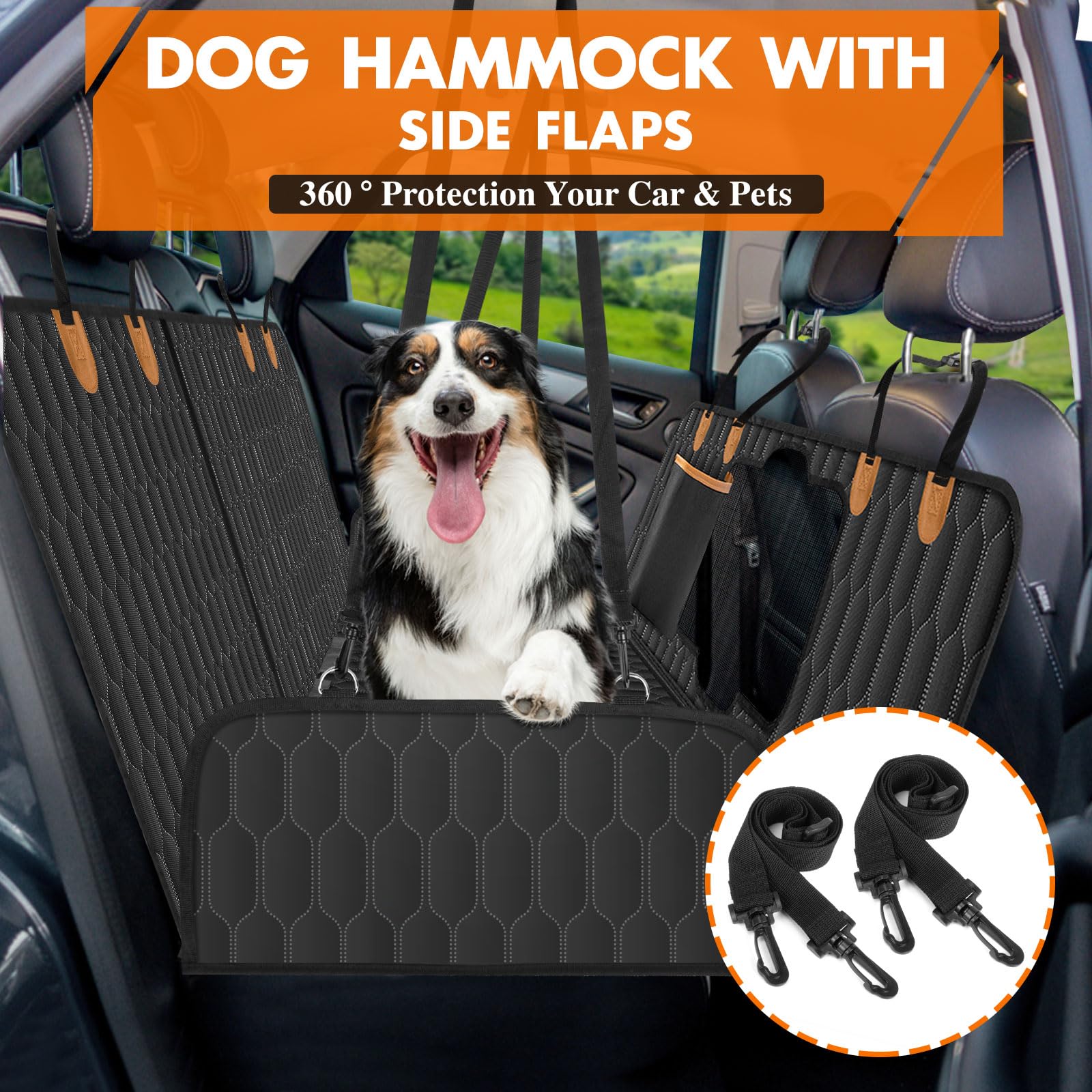 NECKORY dog back seat cover easy installation in minutes with adjustable anchors.