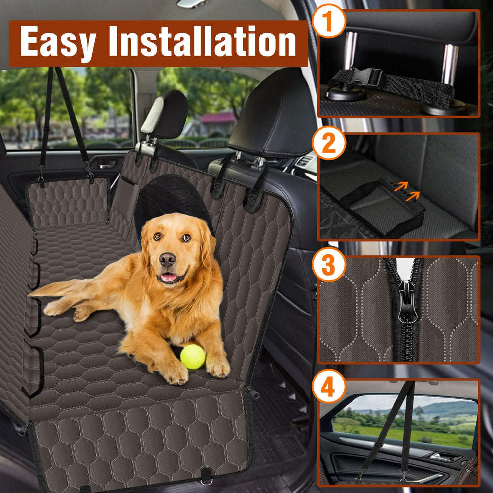 NECKORY dog seat cover side-wings shield doors from scratches while keeping paws comfortable.