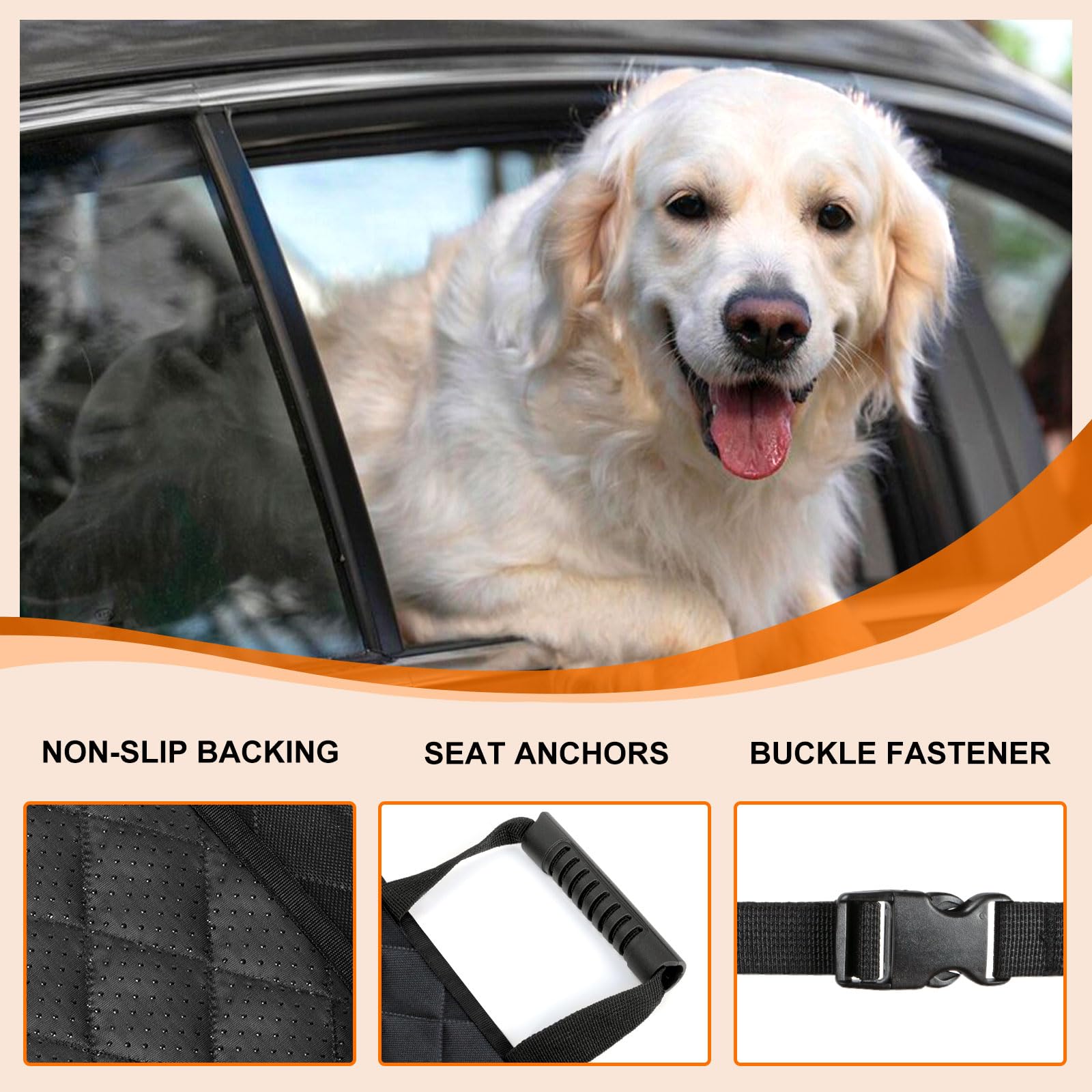 NECKORY Front Dog Seat Cover easy-install system for quick setup in minutes.