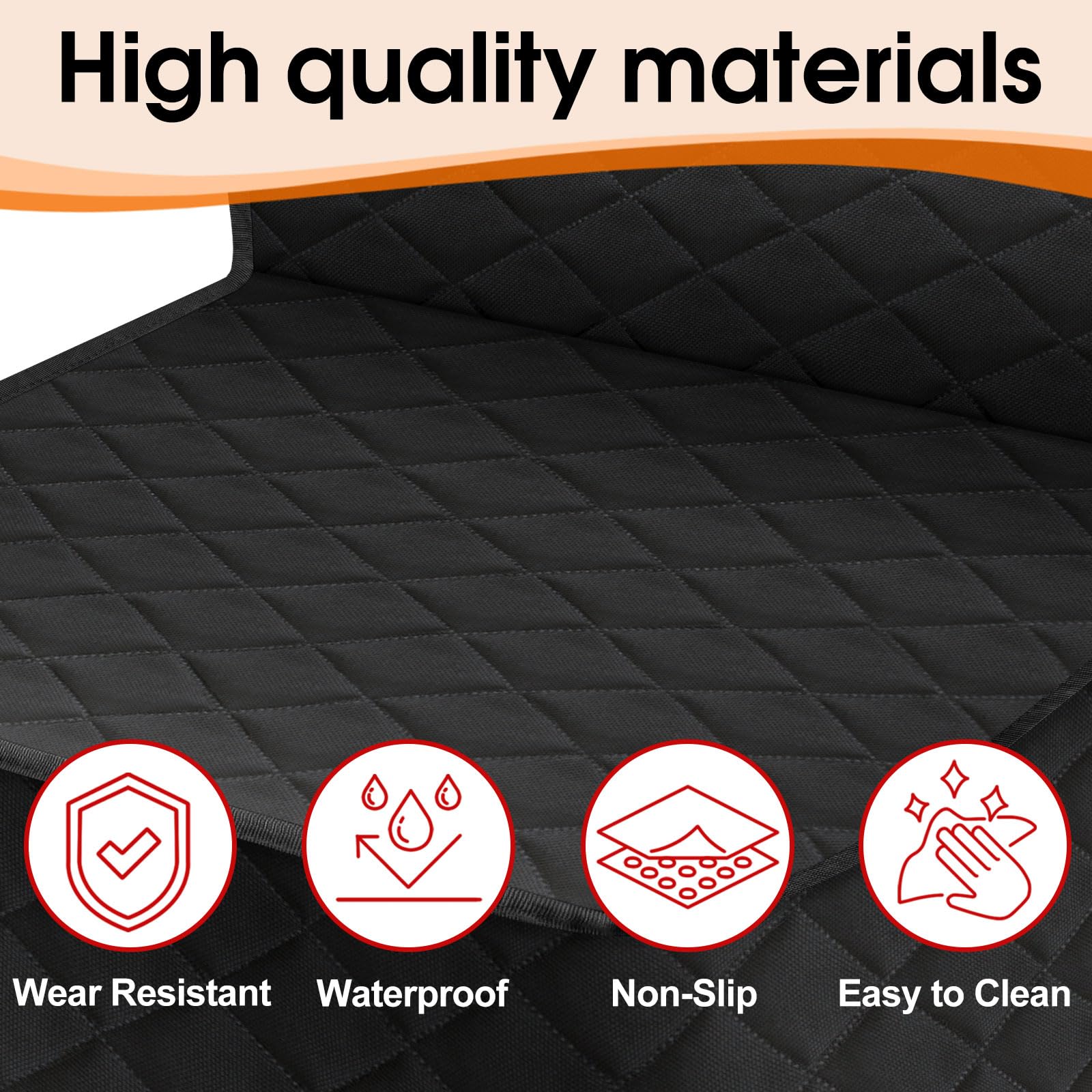 NECKORY Front Dog Seat Cover anti-slip layer keeps your pet secure while driving.