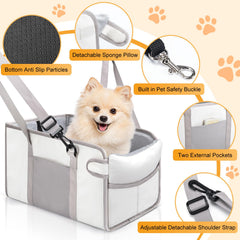 NECKORY portable dog car seat center-console straps adjustable fit for various cars.