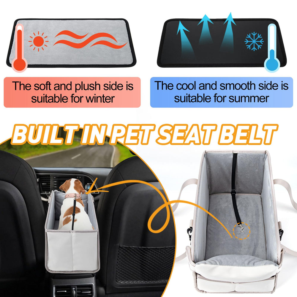 NECKORY portable dog car seat detachable base keeps a flat, stable resting surface.