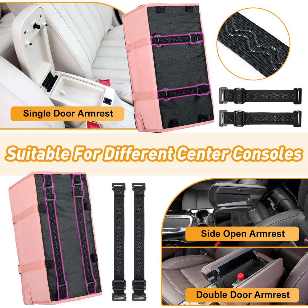 NECKORY pink dog car seat features storage pocket for travel essentials