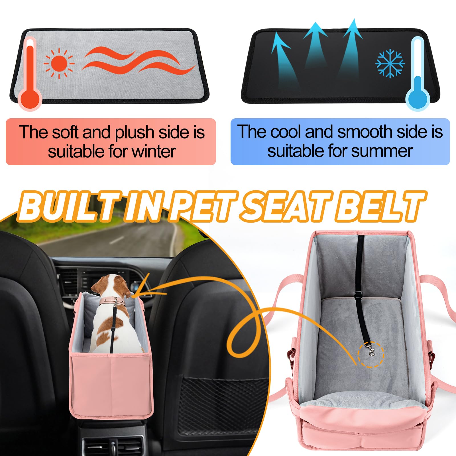 NECKORY dog car seat pink view friendly design gives pets window scenery