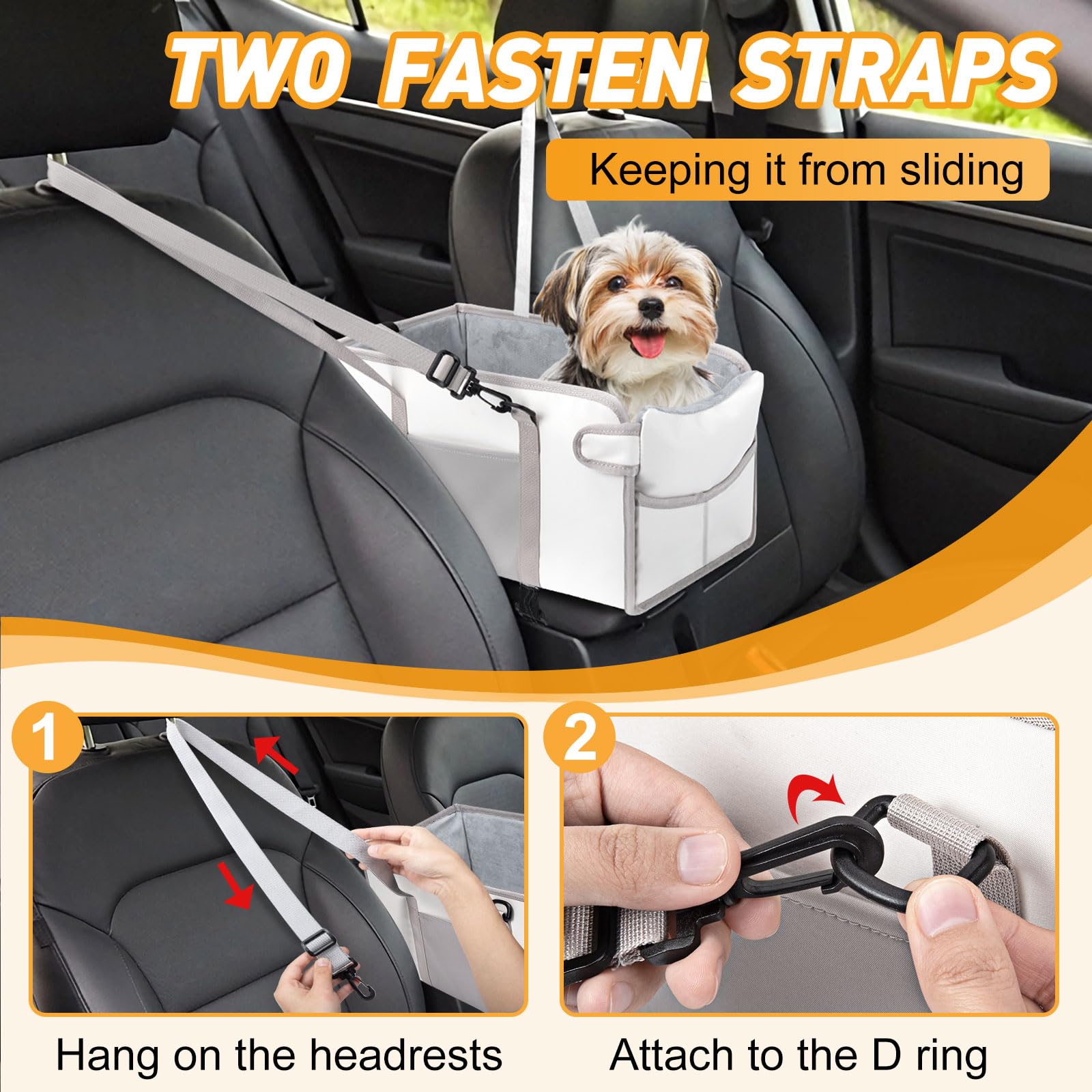 NECKORY portable dog car seat soft velvet edge for cozy comfort.
