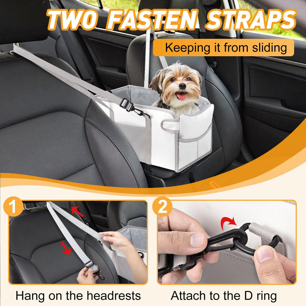 NECKORY portable dog car seat soft velvet edge for cozy comfort.