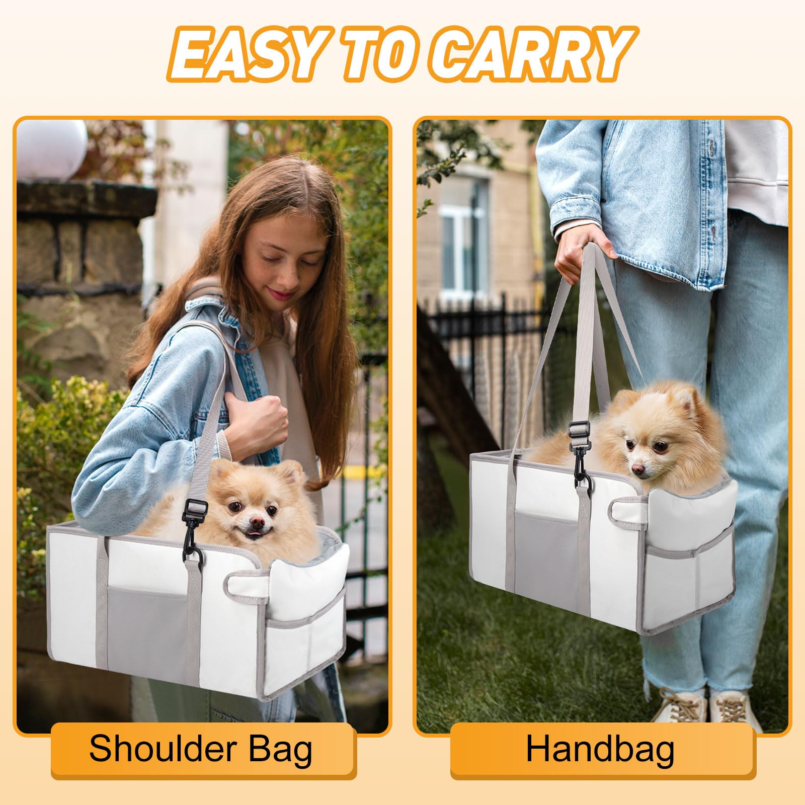 NECKORY portable dog car seat storage pocket keeps essentials within reach.