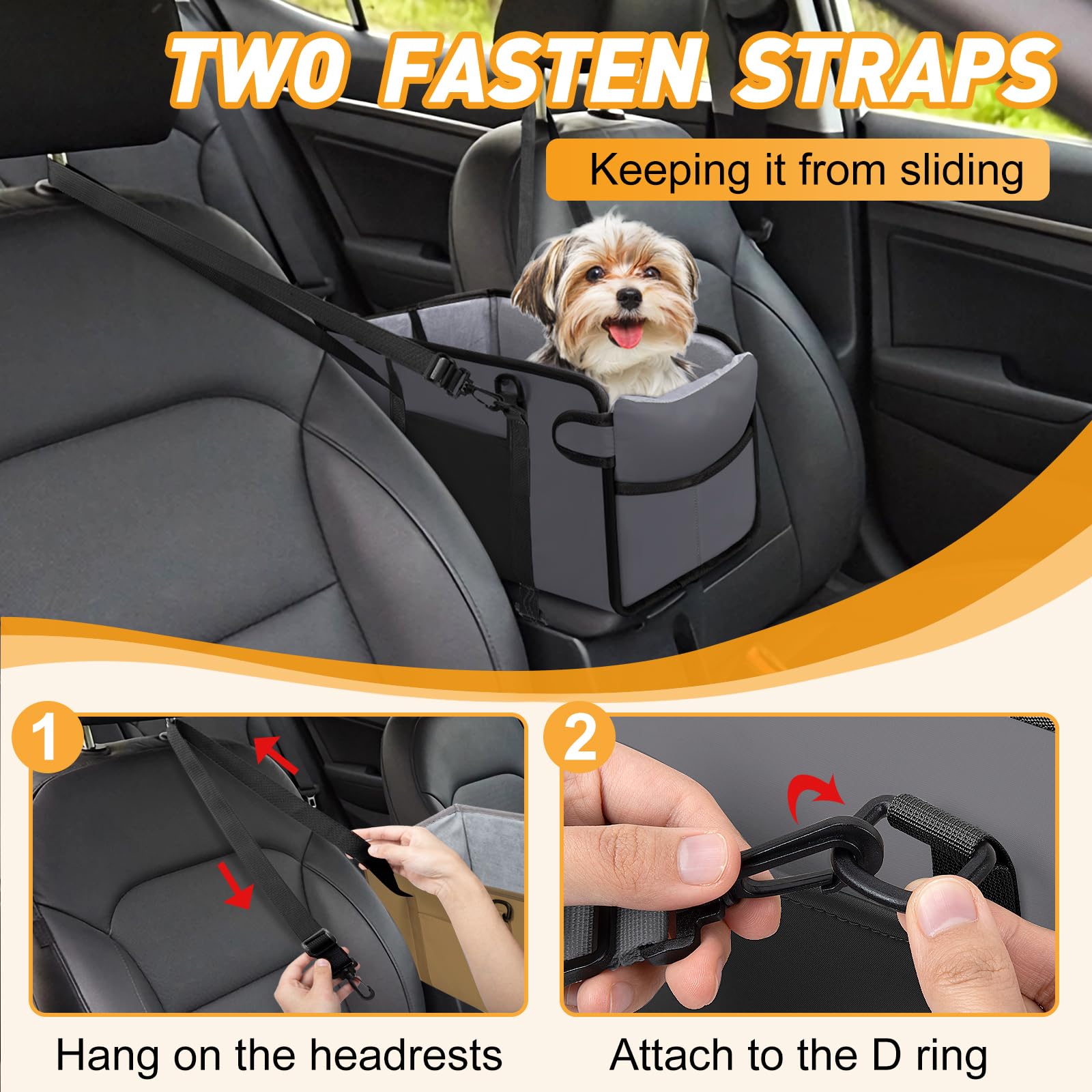 NECKORY storage pocket keeps treats within reach during car trips