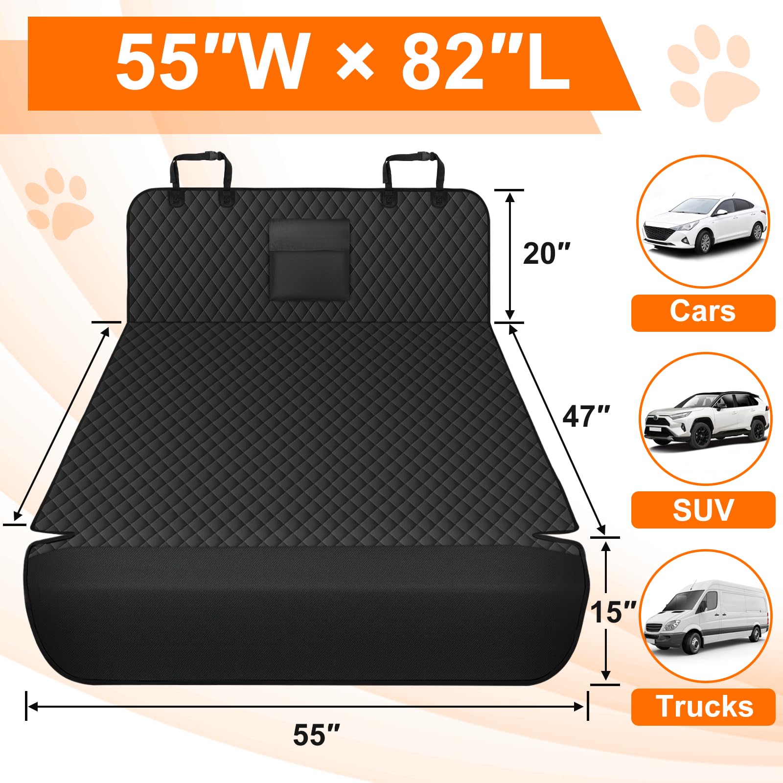 NECKORY SUV Cargo Liner waterproof-surface protects trunk from spills