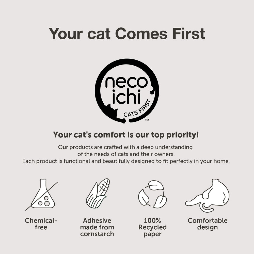 Necoichi cardboard scratcher bed designed for indoor cats' daily comfort.