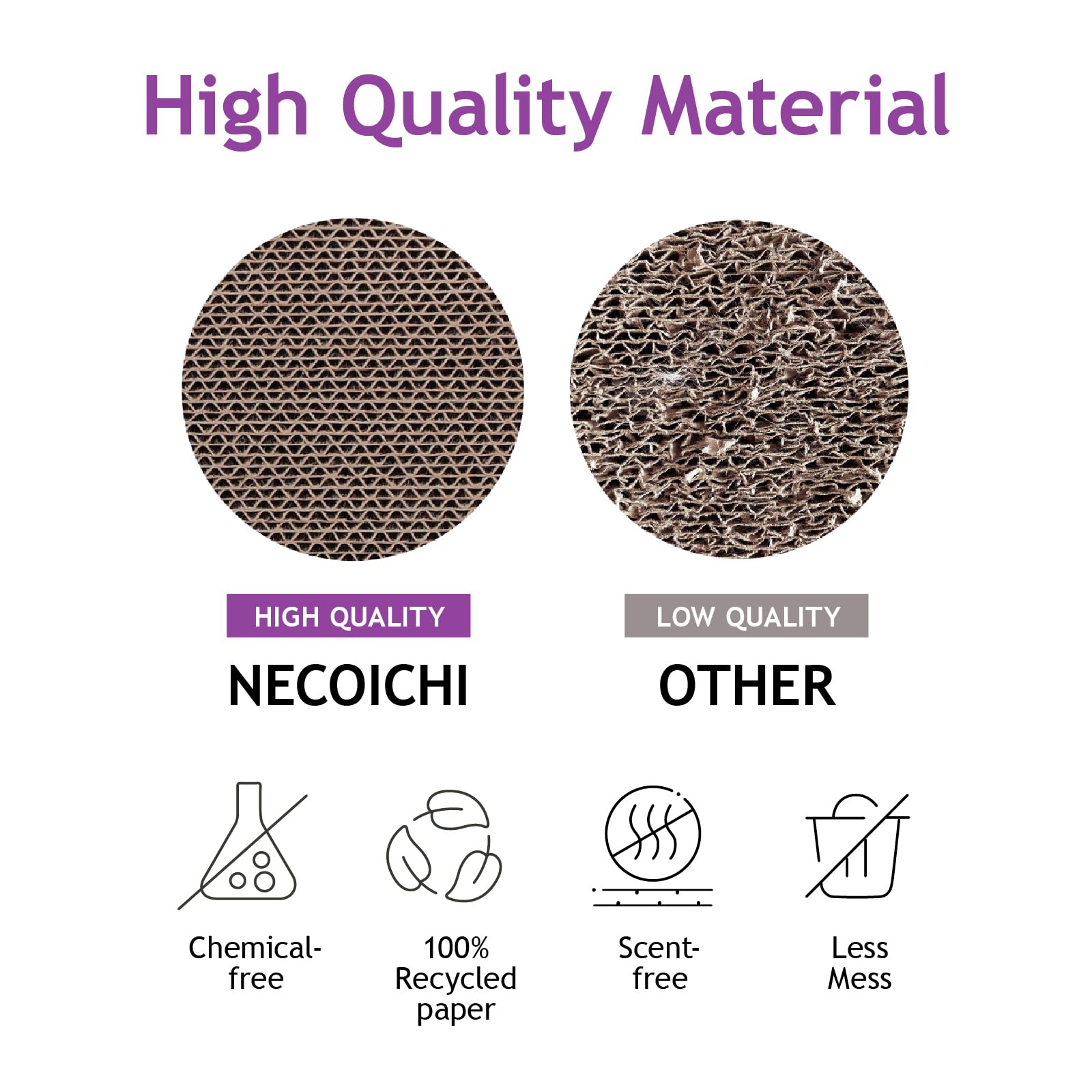 Necoichi cardboard scratcher wall dark cherry large emphasizes premium look and space