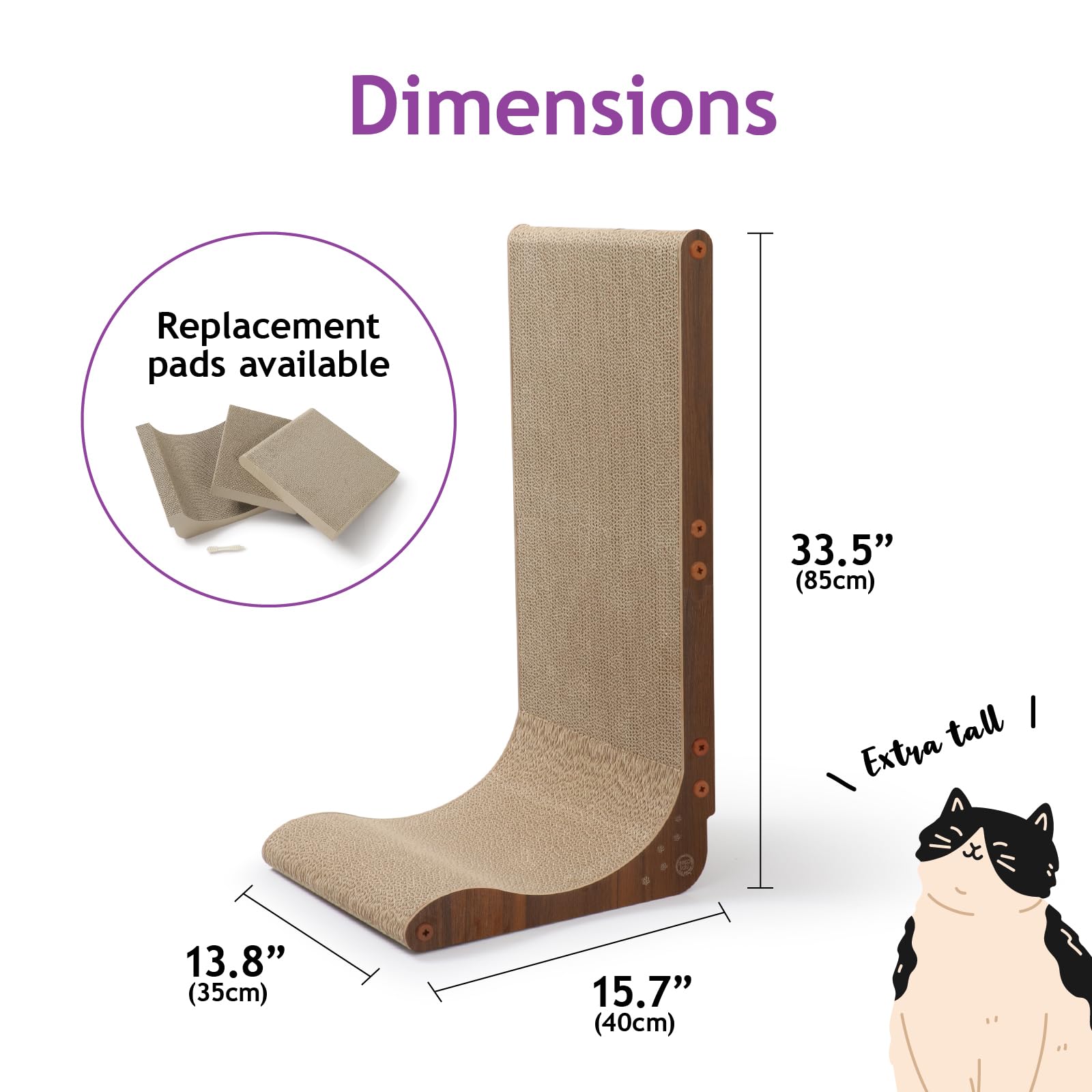 Necoichi cardboard scratcher wall protects furniture while your cat scratches