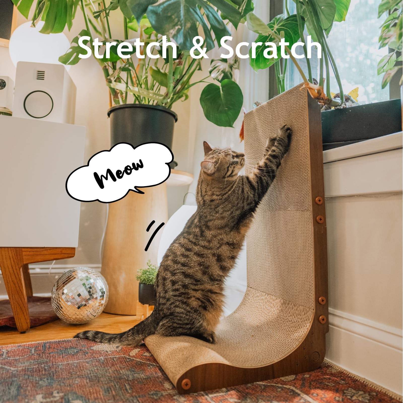 Necoichi reversible scratch pad image shows two-sided use for longer-lasting play.