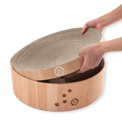 Necoichi cat scratcher bowl regular oak lounge position relaxing cat