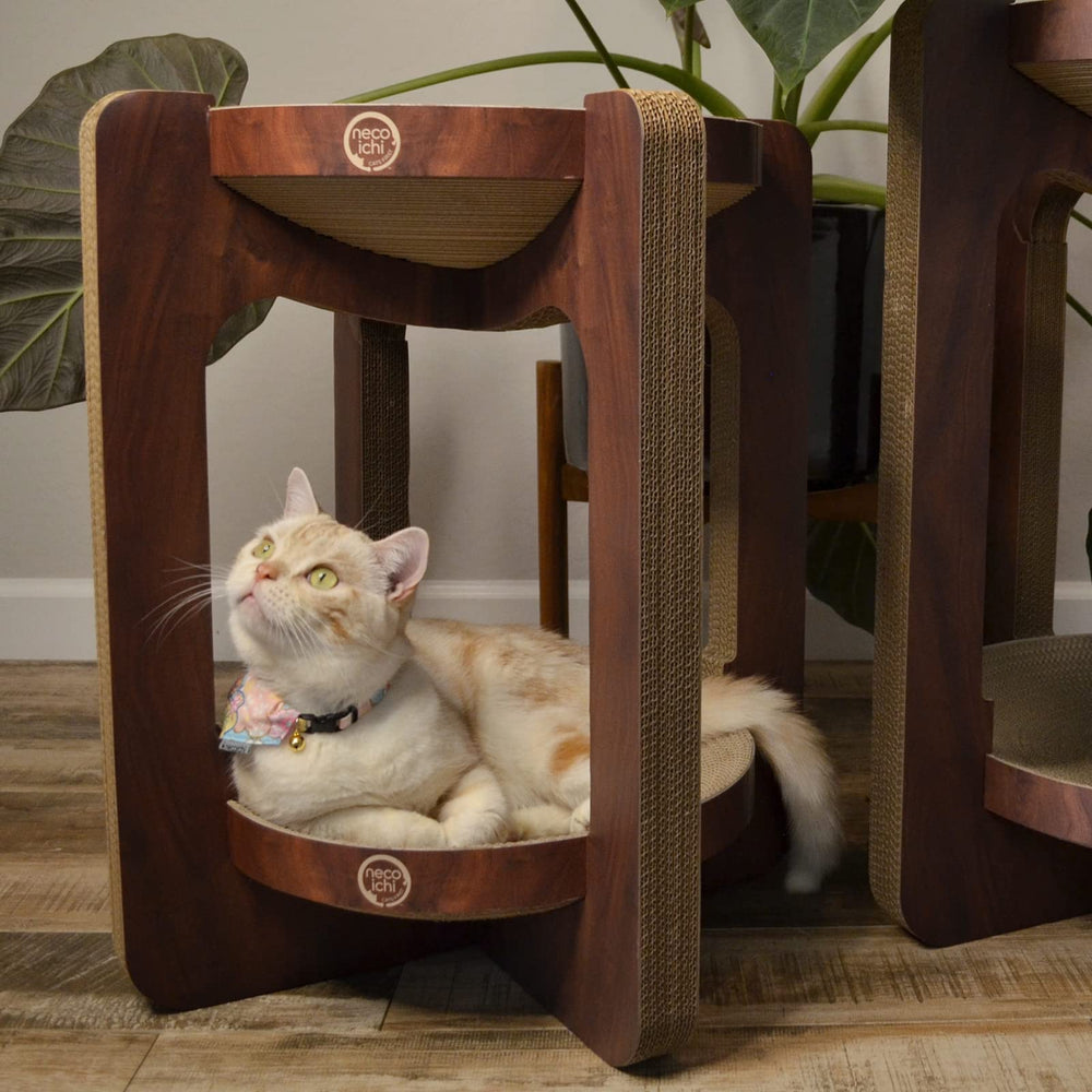 NECOICHI Cozy Cat Scratcher Tower easy-clean durable construction.