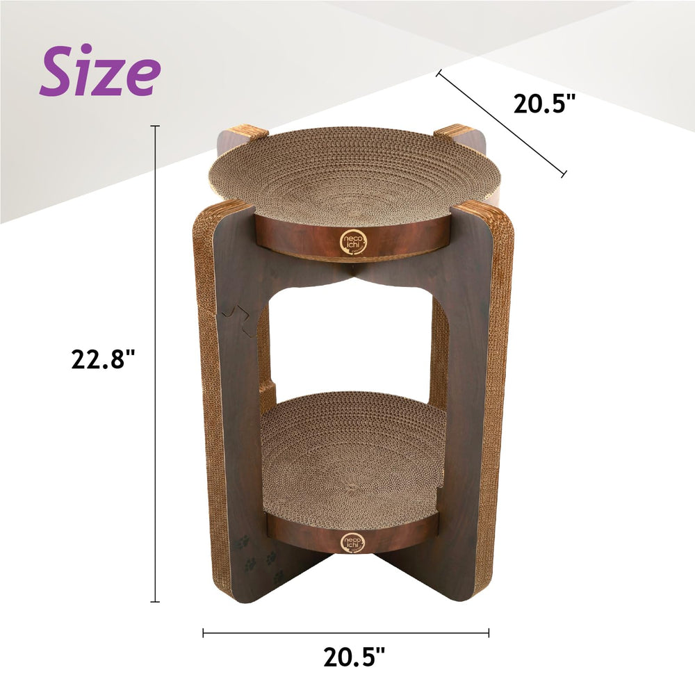 NECOICHI Cozy Cat Scratcher Tower reversible pad simplifies maintenance and extends life.
