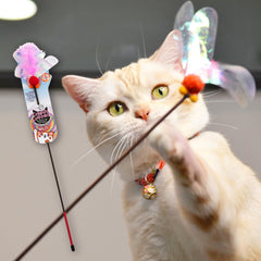 NECOICHI Crinkly Critters Cat Wand reveals crinkling sound to engage hunting instincts.