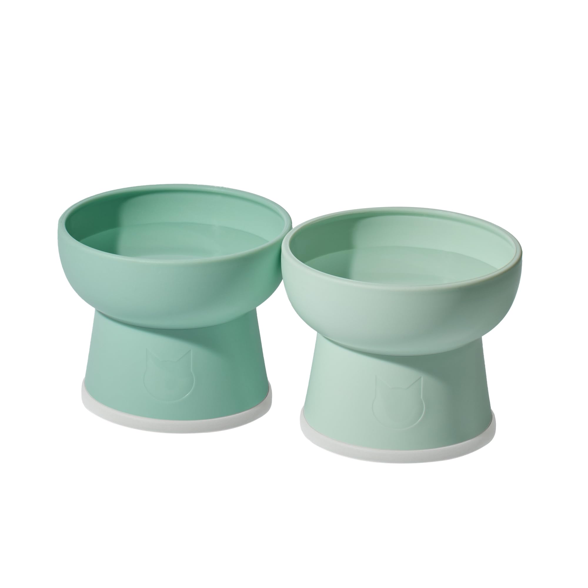 Necoichi elevated cat bowls Ocean Mist set for balanced dining height