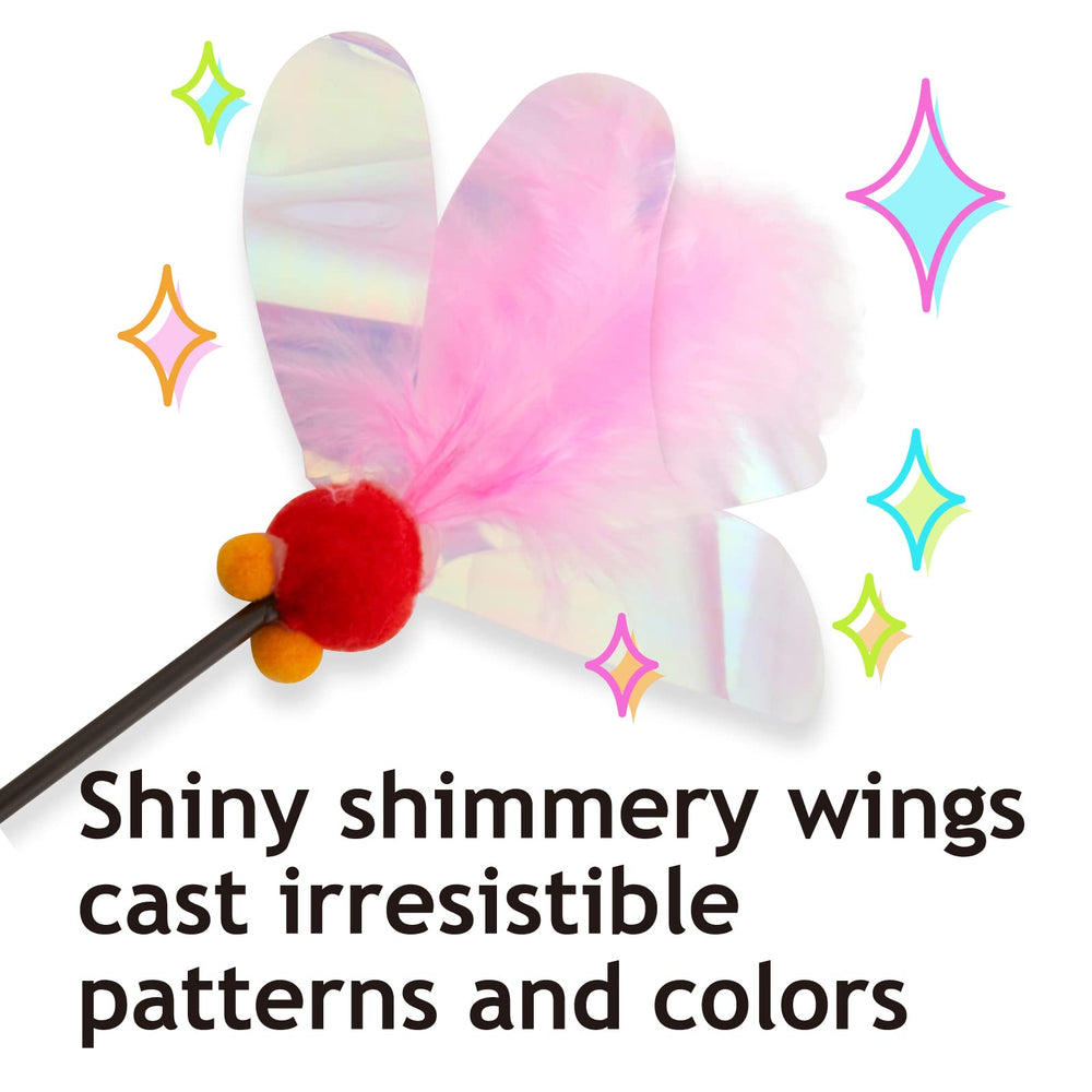 NECOICHI Holographic mylar feathers shimmer to attract cats.
