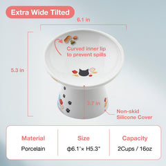 NECOICHI cat bowl with non-slip base prevents spills during meals