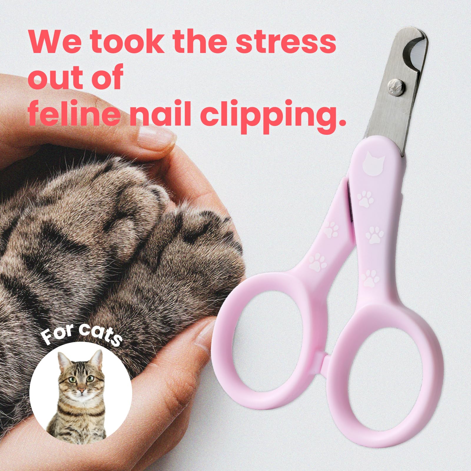 NECOICHI Purrcision nail clippers thin blade view shows quick visibility for safe cuts.