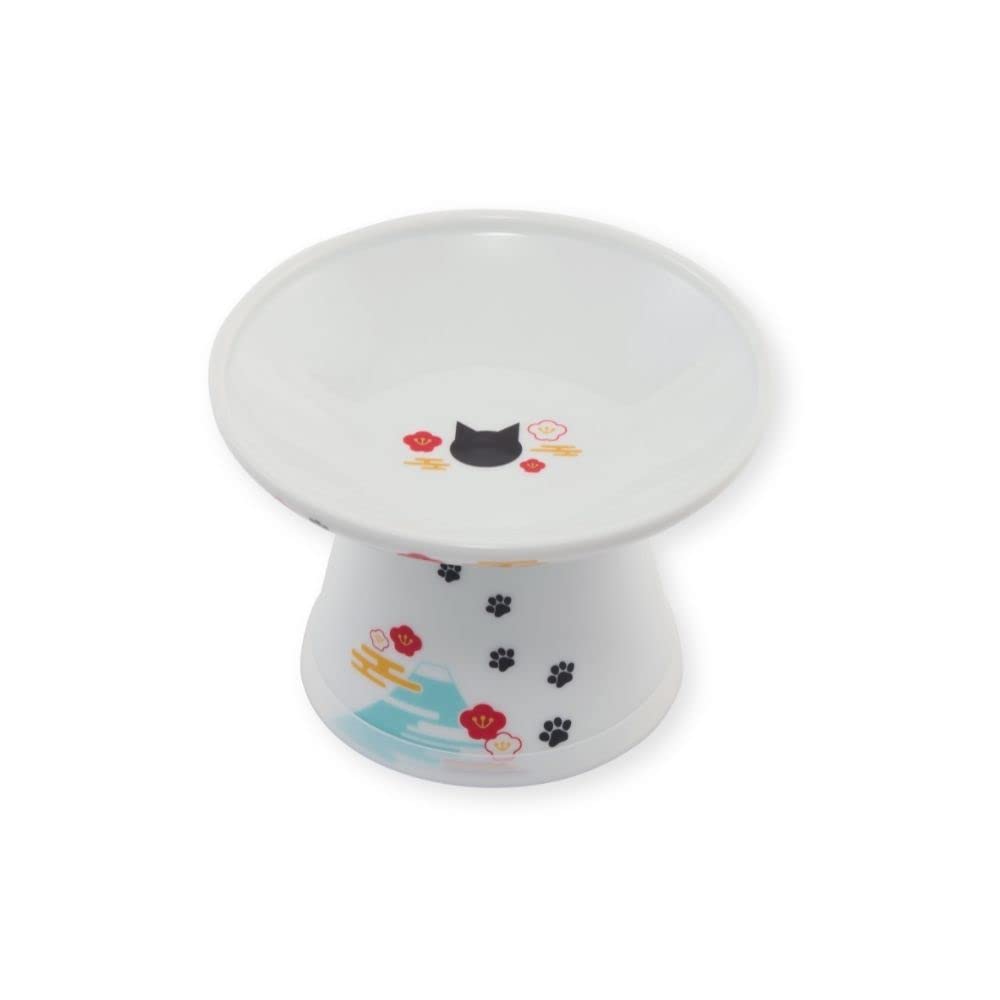 NECOICHI raised cat bowl in ceramic elevated design reduces whisker contact during meals
