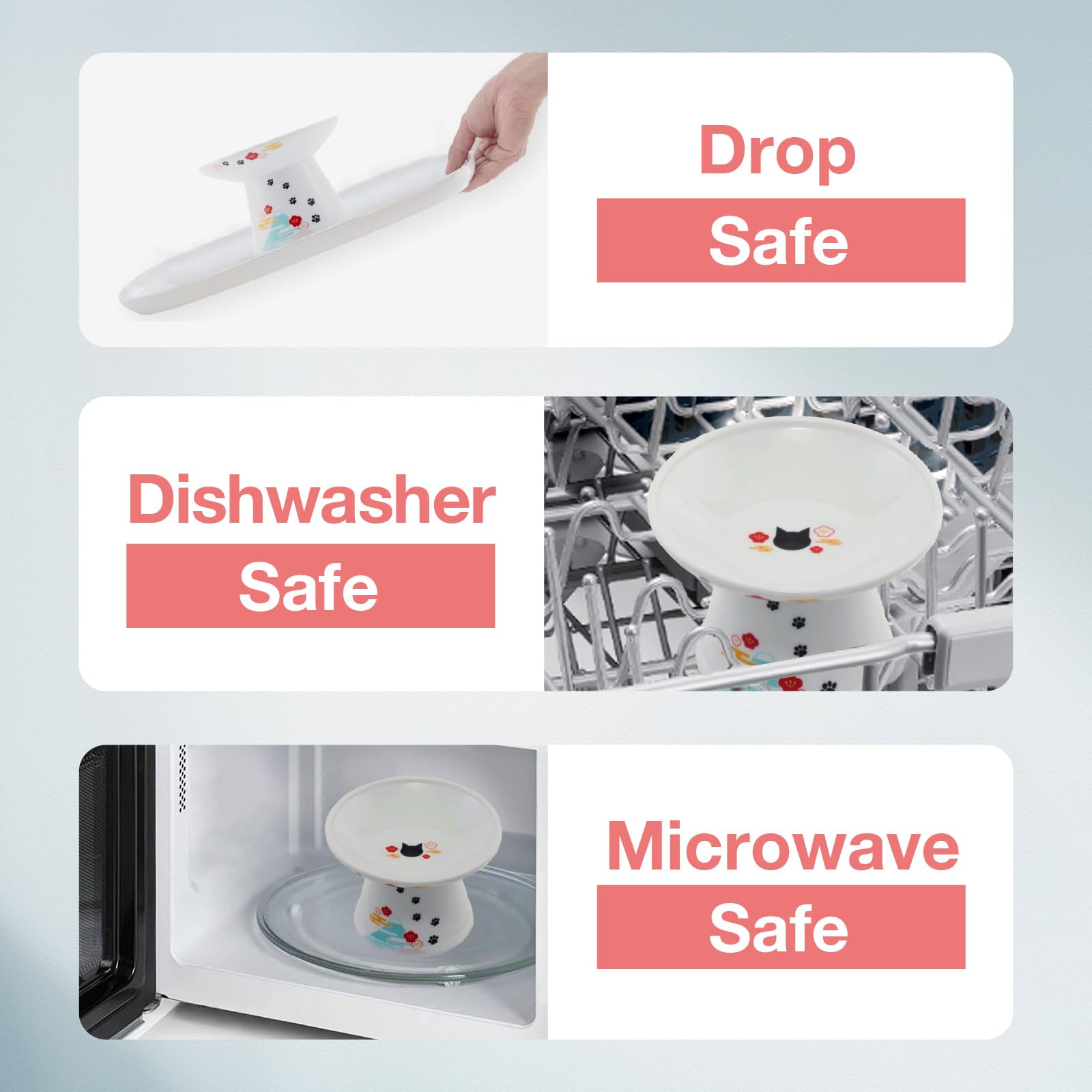 NECOICHI raised bowl demonstrated as microwave-safe for quick reheats