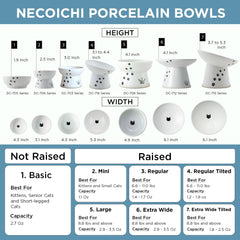 NECOICHI raised bowl with non-slip ring prevents tipping during meals.
